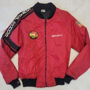 Vintage Watkins Racing Bomber Jacket USA Thunderbird Swap Shop Red Mens M